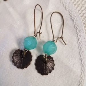 Bronze Water Lily Earrings